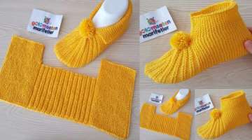Knit Easy Pom Pom Slippers