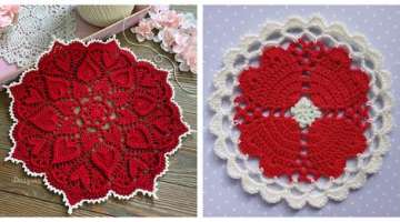 7 Hearts Around Doily Free Crochet Patterns