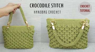 CROCHET : Crocodile Stitch Handbag Tutorial || Tas Rajut (Subtitle Available)