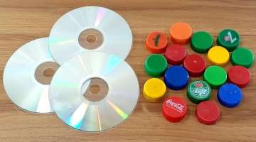 AMAZING CRAFTING OUT OF OLD CD DISC & PLASTIC BOTTLE CAPS ...