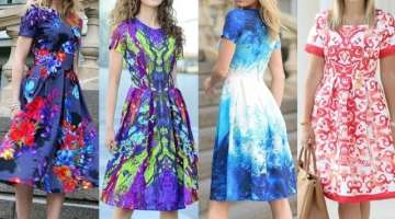 College and office girls designer skatter dresses design collection // tie&Diy skater dresses ide...