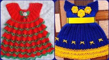 Latest most beautiful and creative crochet baby girls frocks designs ideas 2021