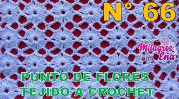 Punto N° 66 tejido a crochet: Punto de Flores paso a paso para aplicar en Blusas, chalecos, vest...