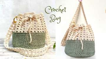 It's very easy with this shoulder bag. How to Crochet bucket net bag .