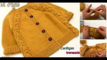 CARDIGAN TUTORIAL WITH BRAIDED CANESU FOR BABY(video)
