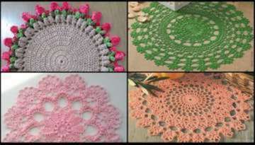 Colorful crochet rugs for table 2 round(video tutorial)