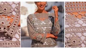 Crochet tutorial to make a blouse with flowers(video tutorial)
