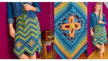 Skirt with squares or granny square crocheted(video tutorial)