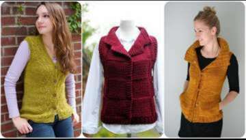 Two-needle knitted women's vest