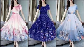 Most Attractive And Fashionable Designer Flowers Print Maxi Dress Design