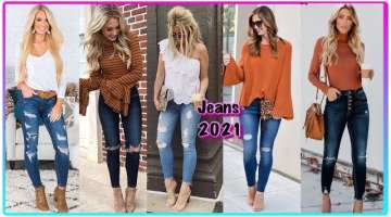 JEANS EN TENDENCIAS MODA 2021 jeans tiro alto jeans rotos jeans /una linda variedad