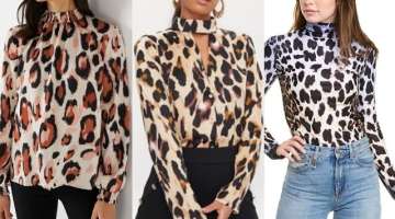 Most beautiful Popular and Attractive leopard print and formal Casual wear ladies shirts 2021