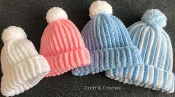 Easy & fast crochet baby hat/crochet beanie/crochet for beginners