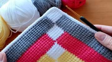 Super Easy Tunisian Knitting krochet baby blanket...