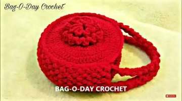 Crochet Flower Handbag Purse Bag O Day Crochet Tutorial #120 Subtitles Available in 21 languages