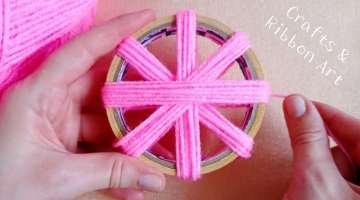 Amazing Craft Ideas with Wool - Hand Embroidery Easy Trick - DIY Woolen Flowers...