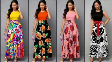 Exclusive And Impressive Printed Aline Maxi Skirts Dresses For Stylish Girls