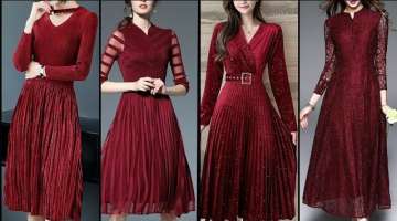 Most Attractive Stylish And Fashionable Reddish Brown( Mahroon) Dresses For Girls