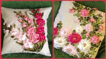 Latest And Stylish Ribbon Work Cushions Covers And Pillows Covers HandMade Embroidery Patterns