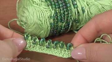 EASY CROCHET BORDER/ Trim Edge with Seed Beads/ CROCHET WITH BEADS