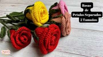 Tutorial Rosas a Crochet Pétalos Separados