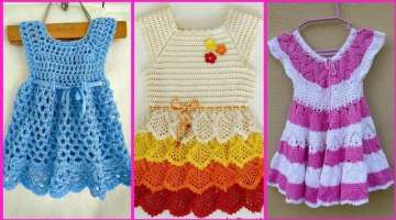 Beautiful Elegant Crochet Baby Frocks pattern Dress Design