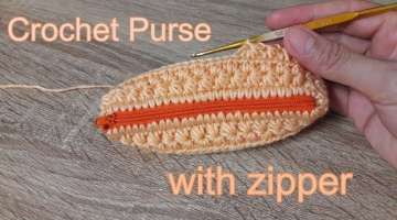 How to Crochet Purse Bag With Zipper...