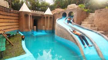 My Summer Holiday 155 Days Building 1M Dollars Water Slide Park into Underground Swimming Pool Ho...