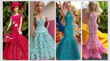 Barbie dress with lovely designs & pattern, Fashion Barbie doll clothes