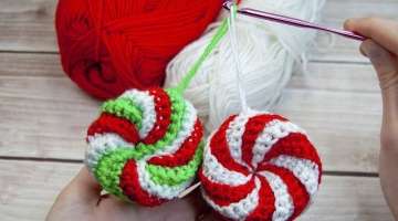 How to Crochet a Christmas Ornaments: Candy | Decoration pattern