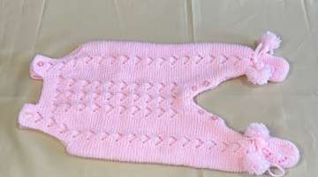 Hand knitted Overall Body Suit / Dungaree for new born baby.