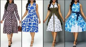 Classy Stylish And Trendy Designer Printed Aline/Skater Dresses