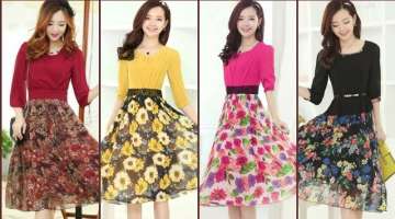 Most Running And Amazing Floral Print Midi Skirts Dresses For Stylish Girls