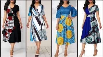 Most Beautiful And Outstanding Printed Midi Skater Dresses For Girls @The Style Corner