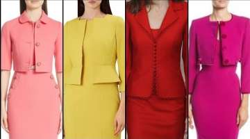 Most Stylish And Trendy Designer Plain Bodycon Dresses With Peplum Top And Jacket