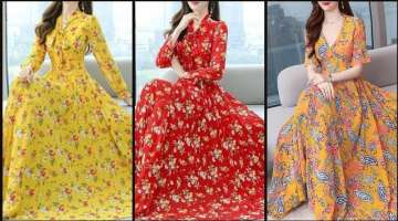 Top Trending And Demanding Stylish Designer Floral Prints Women's Maxi Dress Design 2021