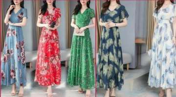 Most Attractive And Hot Selling Women's Fashionable Floral Prints Maxi Dresses
