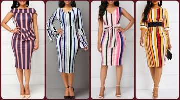 Top Trending And Demanding Stylish Stripe Bodycon Dresses For Girls