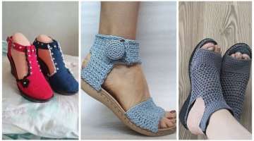 Stylish & Comfortable Handmade Crocheting Sandals,Shoes And Slippers Designes