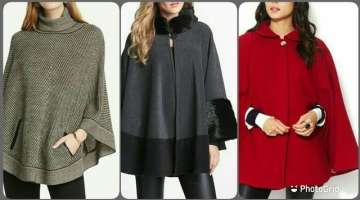 Latest elegant winter cape shawl/poncho/coat designs for women