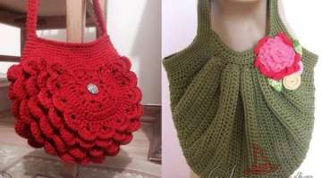 Crochet tote bag crocheting #handbags crochet market bags crochet shoulder bags collection 2021