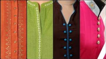 Easy to make creative kurti neck designs and button Patti placket neck designs for girls