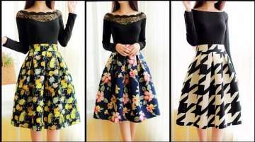 Top Trending And Stylish Designer Floral Prints Women's Midi Skirts Dresses