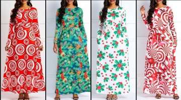 Most Attractive And Hot Selling Floral Prints Fashionable Aline Maxi Dresses