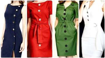 Latest & stylish women bodycone dress with button designs ideas best color combination