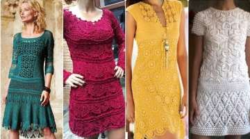 outclass and amazing crochet midi dress designs#short dresses designs
