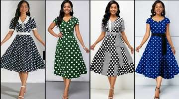 Most Attractive And Hot Selling Fashionable Polka Dot Midi Dresses