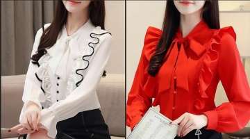 Sophisticated And Elegant Office Wear Blouse Design Idea's For Women's