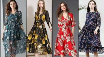 Most Attractive Stylish And Trendy Designer Printed Aline/Skater Dresses For Stylish Girls