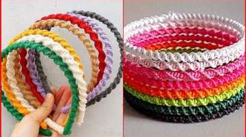 Latest Stylish Crochet Hair Accsseries & Crochet Bangels & Headband design ideas